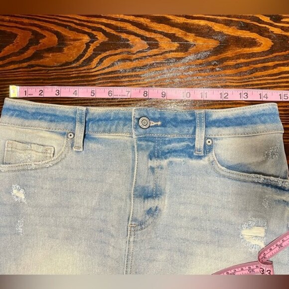 Dresses & Skirts - Eunina Light Blue Distressed Mini Skirt size small